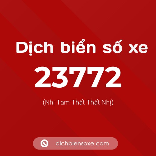 Ý nghĩa biển số xe 23772 là gì?