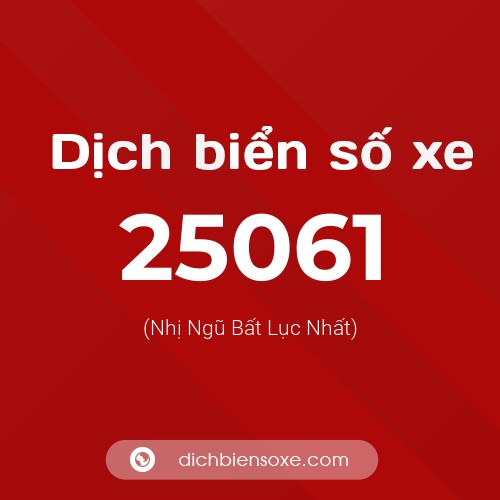 Ý nghĩa biển số xe 25061 là gì?