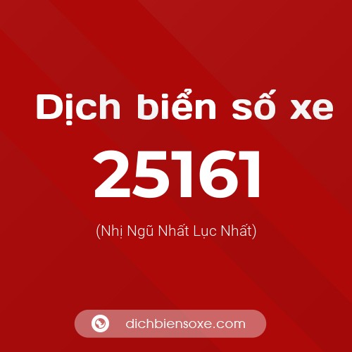 Ý nghĩa biển số xe 25161 là gì?