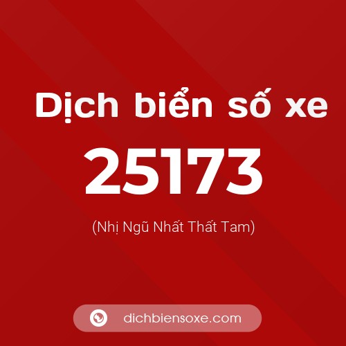 Ý nghĩa biển số xe 25173 là gì?