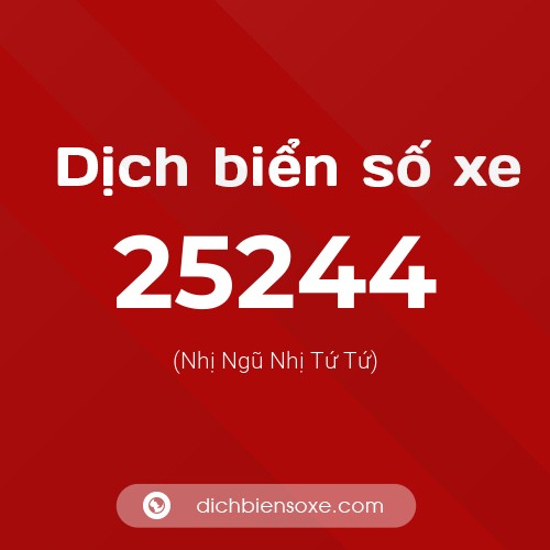 Ý nghĩa biển số xe 25244 là gì?