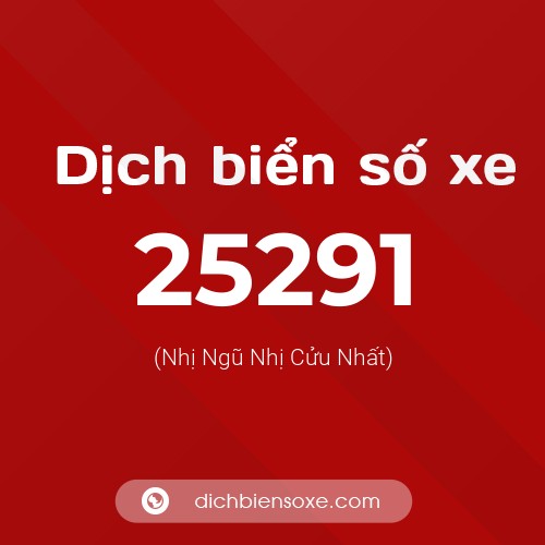 Ý nghĩa biển số xe 25291 là gì?