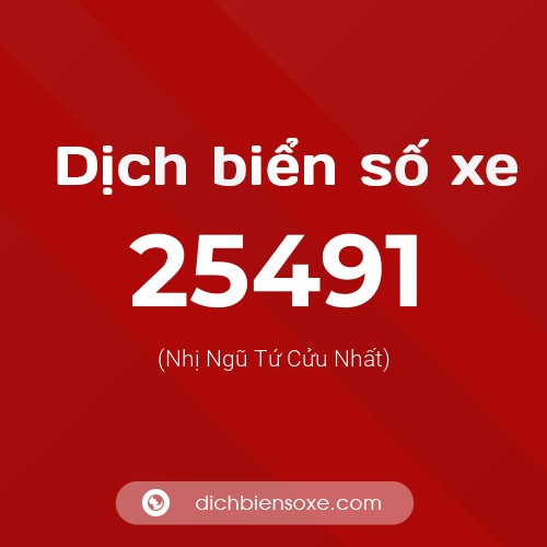 Ý nghĩa biển số xe 25491 là gì?
