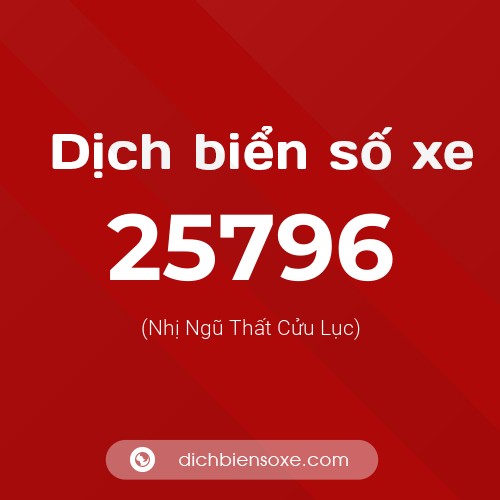 Ý nghĩa biển số xe 25796 là gì?
