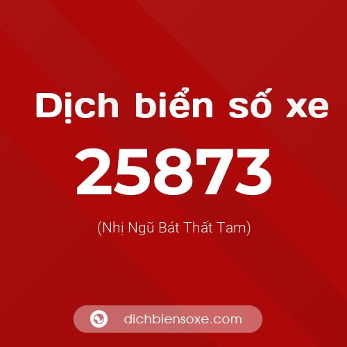 Ý nghĩa biển số xe 25873 là gì?