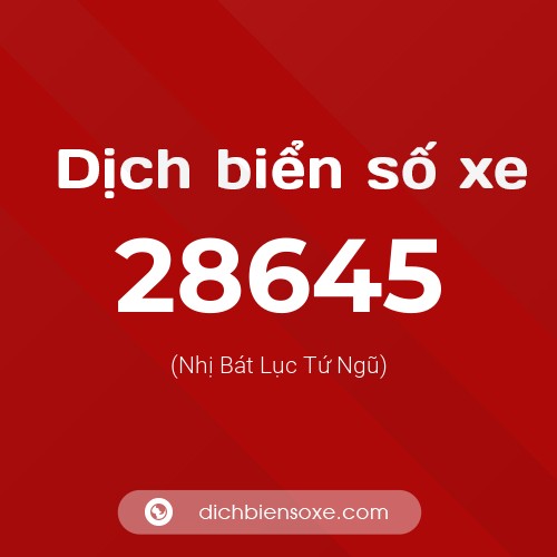 Ý nghĩa biển số xe 28645 là gì?