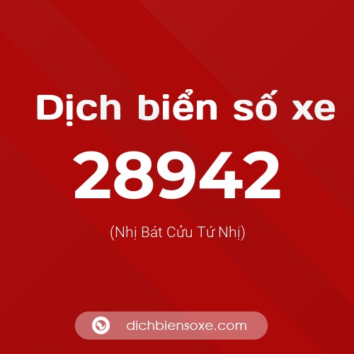 Ý nghĩa biển số xe 28942 là gì?