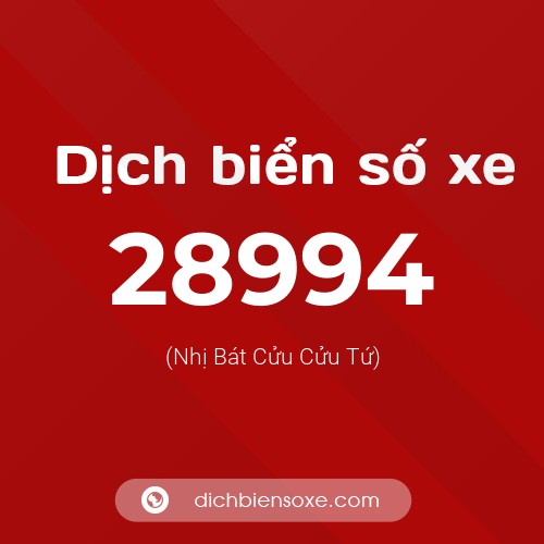 Ý nghĩa biển số xe 28994 là gì?