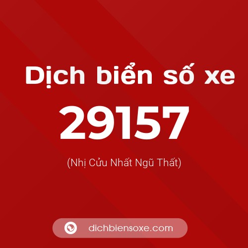 Ý nghĩa biển số xe 29157 là gì?