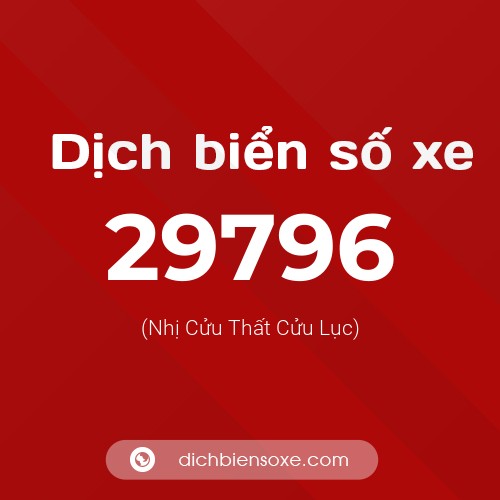 Ý nghĩa biển số xe 29796 là gì?
