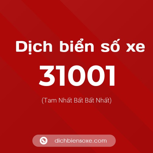 Ý nghĩa biển số xe 31001 là gì?