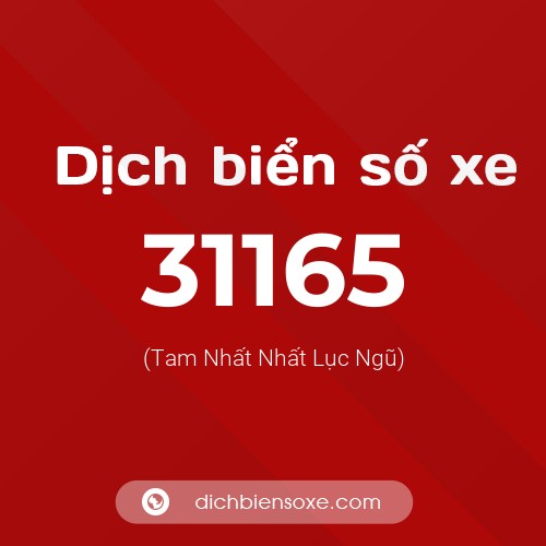 Ý nghĩa biển số xe 31165 là gì?