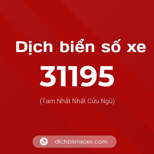 Ý nghĩa biển số xe 31195 là gì?