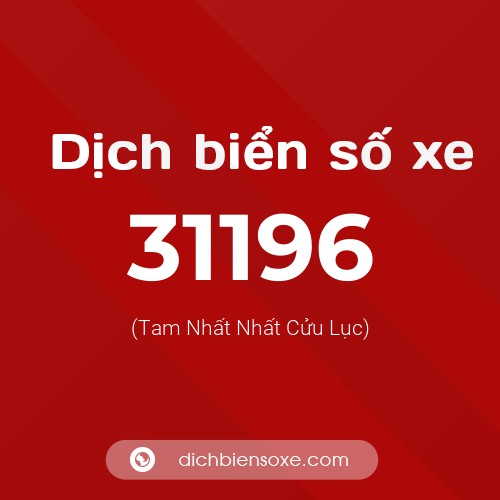 Ý nghĩa biển số xe 31196 là gì?