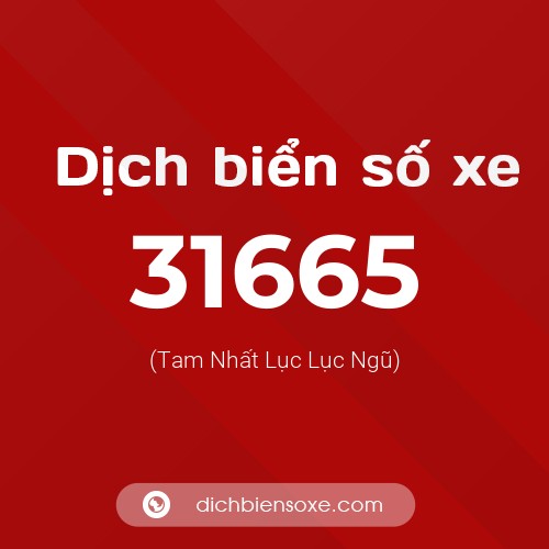 Ý nghĩa biển số xe 31665 là gì?