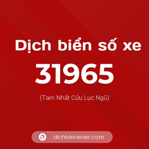 Ý nghĩa biển số xe 31965 là gì?