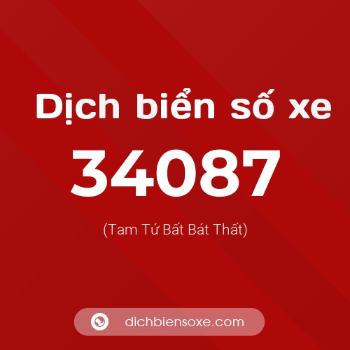 Ý nghĩa biển số xe 34087 là gì?