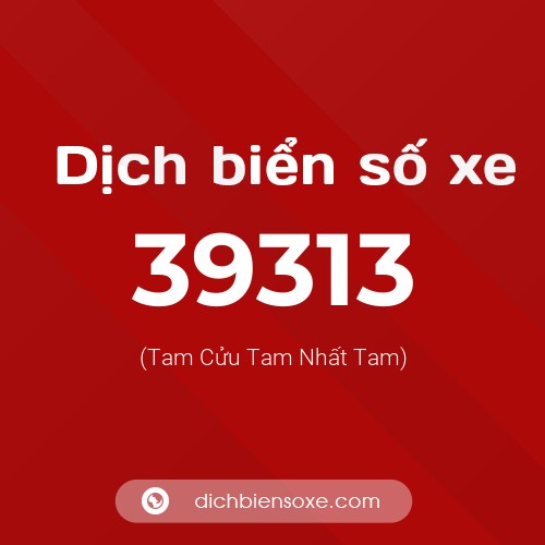 Ý nghĩa biển số xe 39313 là gì?