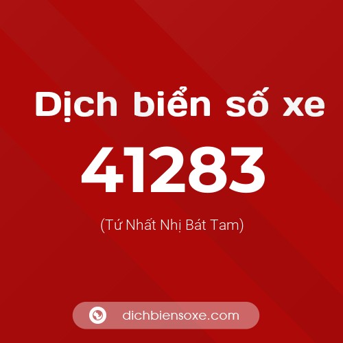 Ý nghĩa biển số xe 41283 là gì?