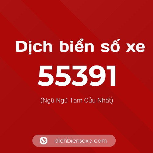 Ý nghĩa biển số xe 55391 là gì?