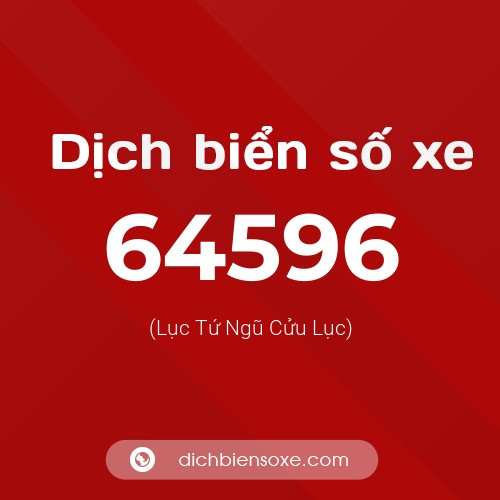 Ý nghĩa biển số xe 64596 là gì?