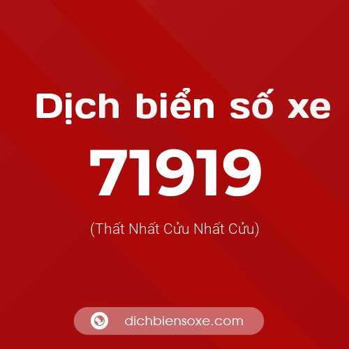 Ý nghĩa biển số xe 71919 là gì?