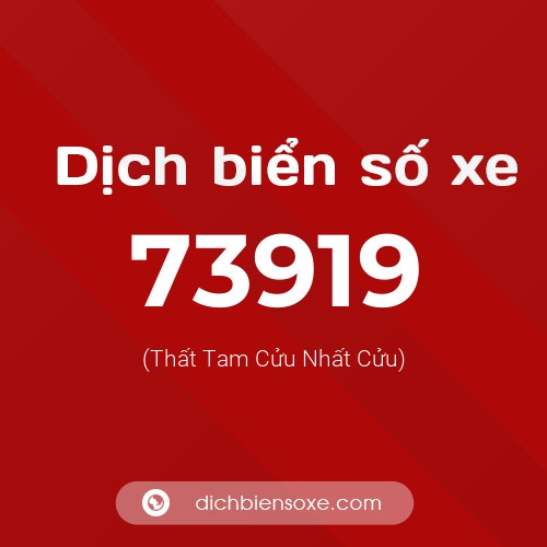 Ý nghĩa biển số xe 73919 là gì?