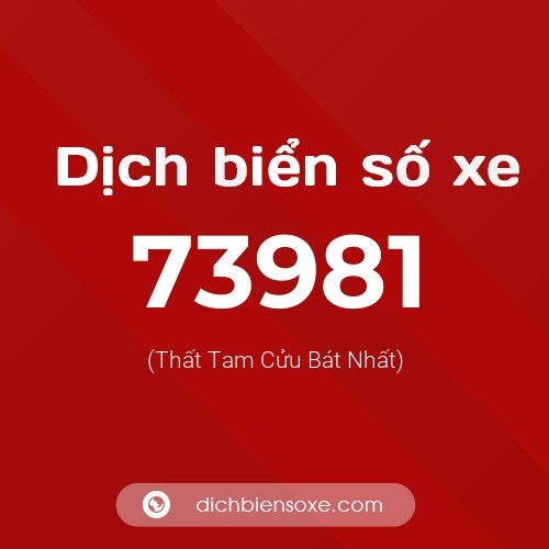 Ý nghĩa biển số xe 73981 là gì?