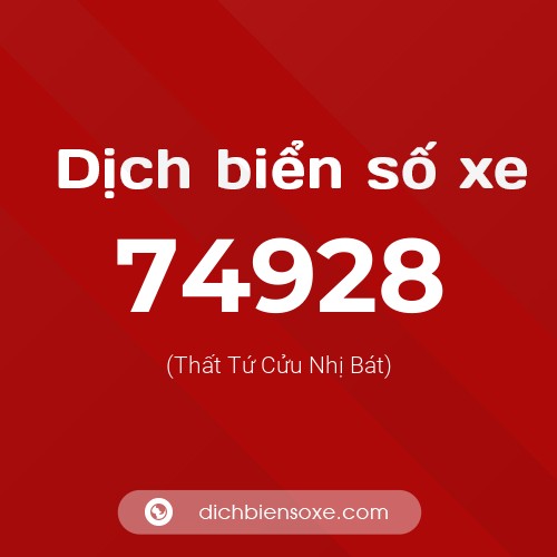Ý nghĩa biển số xe 74928 là gì?
