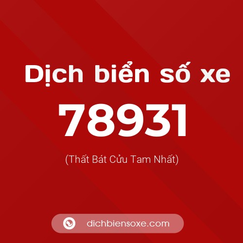 Ý nghĩa biển số xe 78931 là gì?