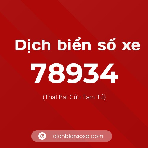 Ý nghĩa biển số xe 78934 là gì?