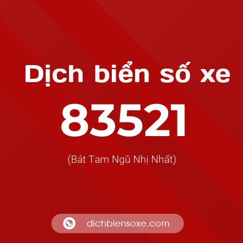 Ý nghĩa biển số xe 83521 là gì?