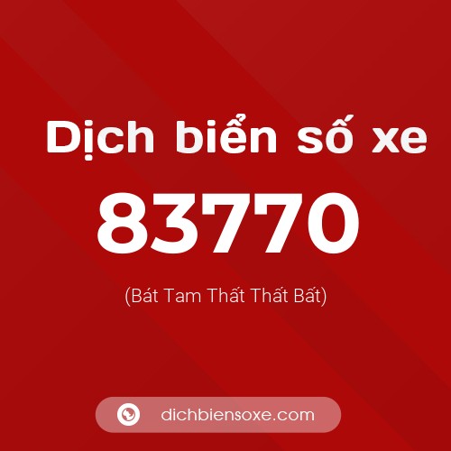 Ý nghĩa biển số xe 83770 là gì?