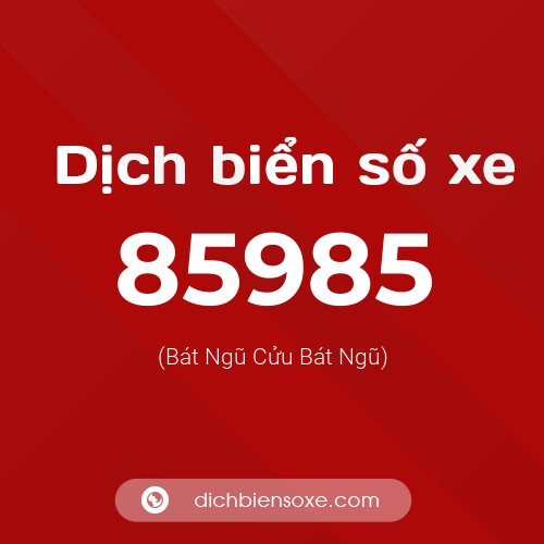Ý nghĩa biển số xe 85985 là gì?