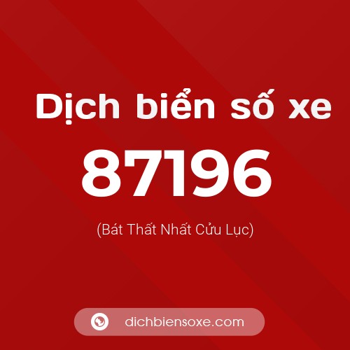 Ý nghĩa biển số xe 87196 là gì?