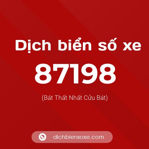 Ý nghĩa biển số xe 87198 là gì?