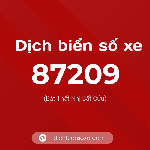 Ý nghĩa biển số xe 87209 là gì?