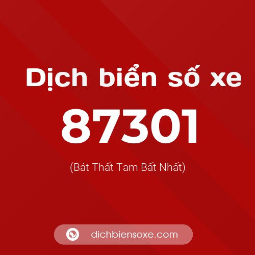 Ý nghĩa biển số xe 87301 là gì?