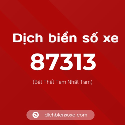 Ý nghĩa biển số xe 87313 là gì?