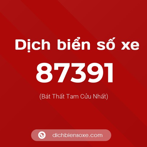 Ý nghĩa biển số xe 87391 là gì?