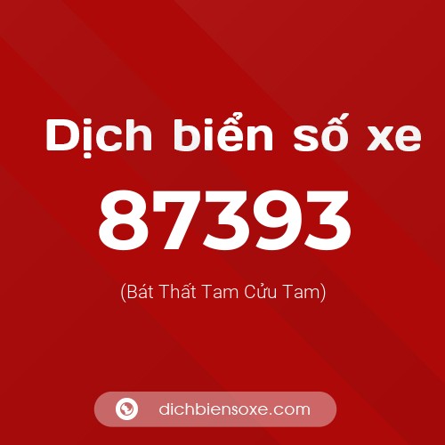 Ý nghĩa biển số xe 87393 là gì?