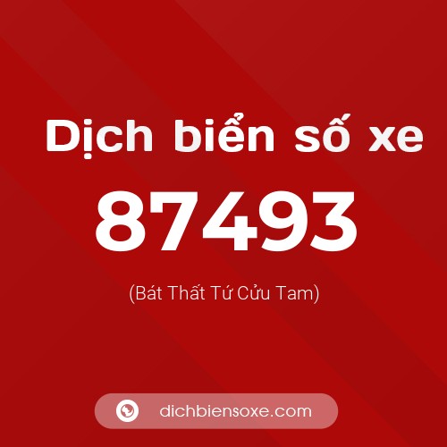 Ý nghĩa biển số xe 87493 là gì?