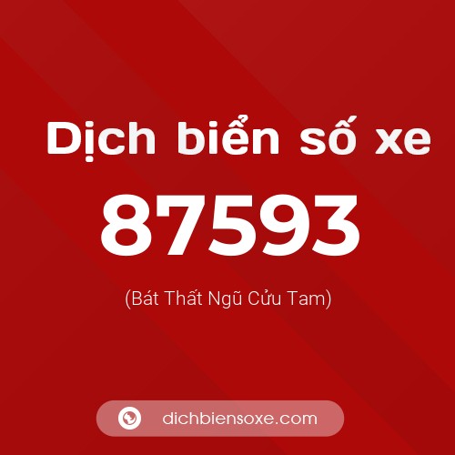 Ý nghĩa biển số xe 87593 là gì?
