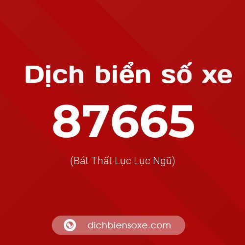 Ý nghĩa biển số xe 87665 là gì?