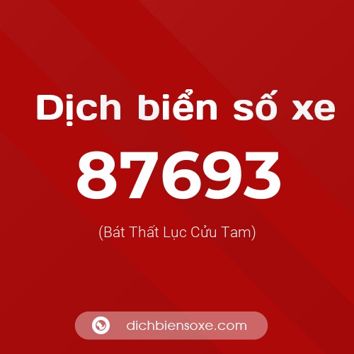 Ý nghĩa biển số xe 87693 là gì?