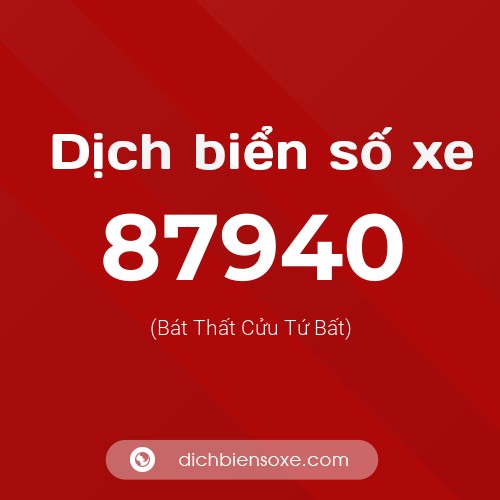 Ý nghĩa biển số xe 87940 là gì?