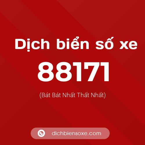 Ý nghĩa biển số xe 88171 là gì?