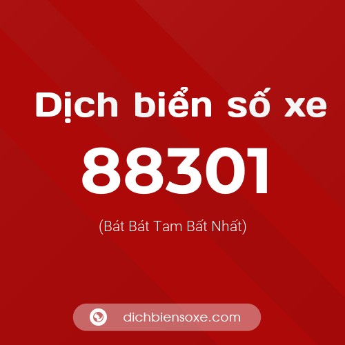 Ý nghĩa biển số xe 88301 là gì?