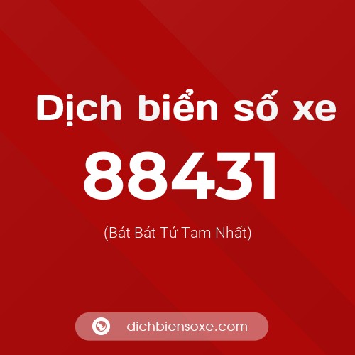 Ý nghĩa biển số xe 88431 là gì?