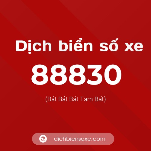 Ý nghĩa biển số xe 88830 là gì?
